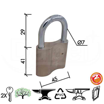 Slika Katanac DABEL KA2014 Nikl 45x41/29/fi7mm 2K DBP1